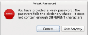 waek password