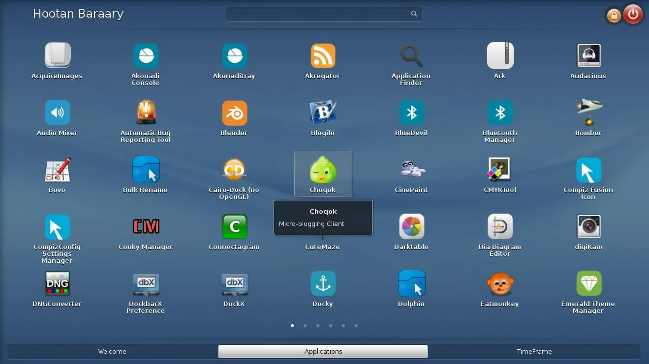 تب Applications که یادآور منوی نرمافزارها در گوشیهای هوشمند است